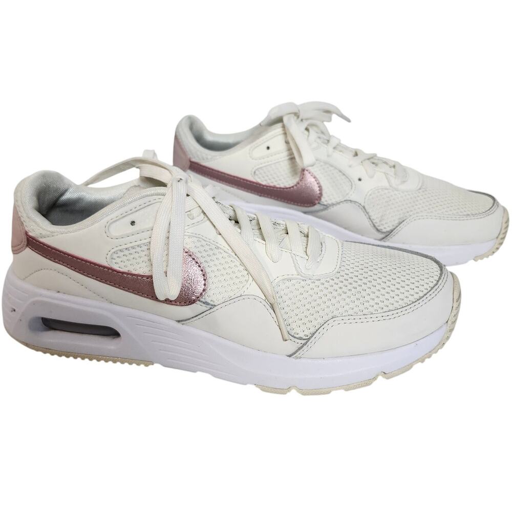 Women's Air Max SC Sz 8 White and Metallic Pink Active Casual Running Sneakers